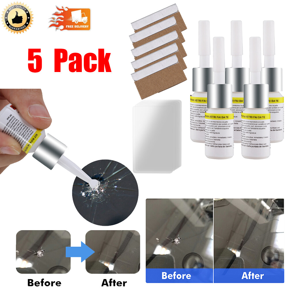 5-PCS Auto Glass Nano Repair Fluid Car Windshield Resin Crack Tool Kit Crack