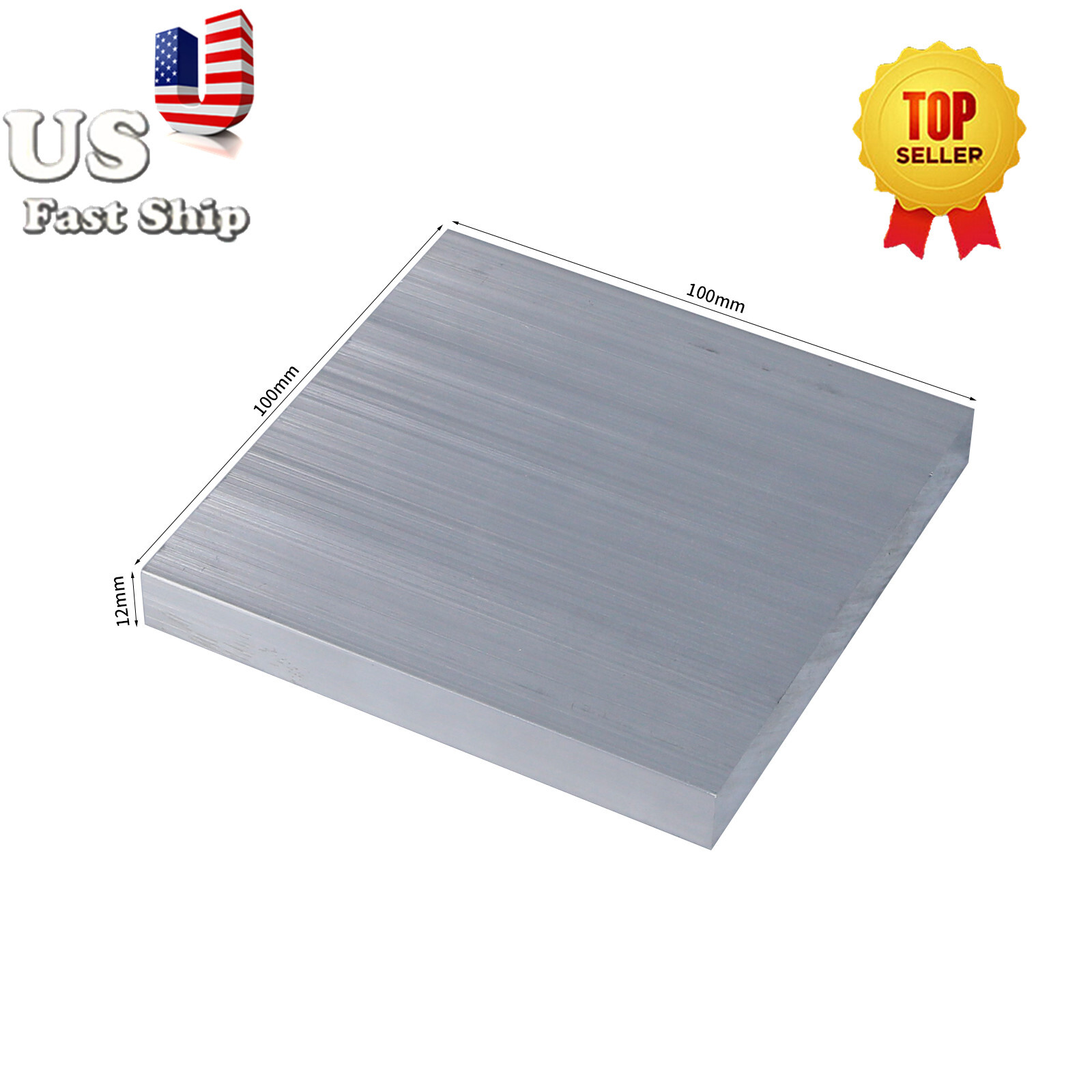 12mmX100mmX100mm 1xpcs T6061 Aluminum Al Alloy Shiny Polished Plate Sheet