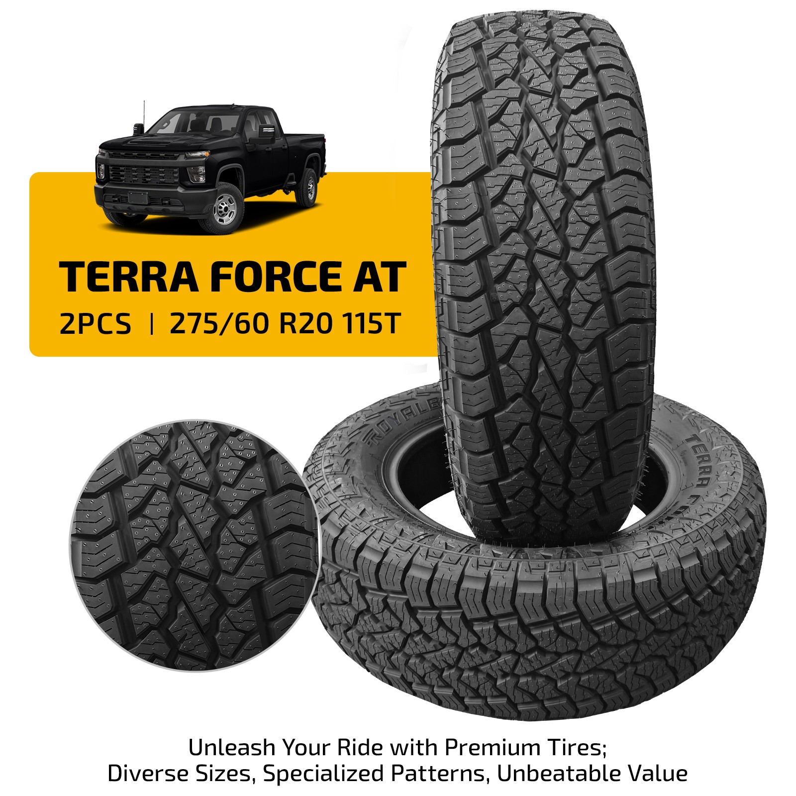 275/60R20 115T TERRA FORCE AT All Season All Terrain Fuel Efficient 2 Tires