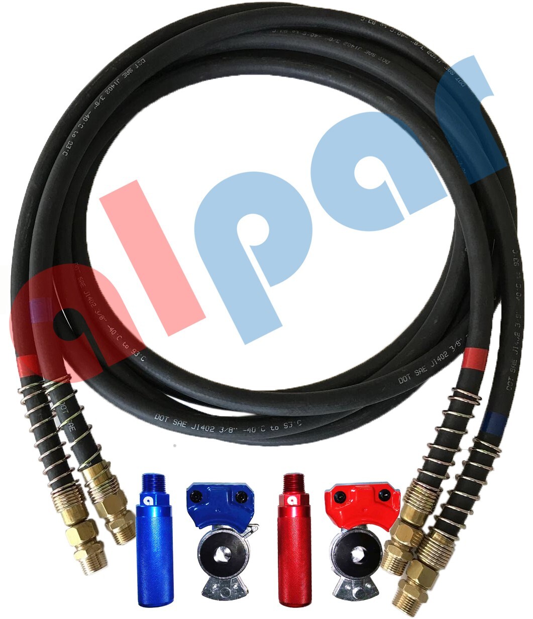 Rubber Air Line Set 12\' w/Red & Blue handles and Gladhands Ref:11-8112 Rubber Air Line Set 12\' w/Red & Blue handles and Gladhands Ref:11-8112