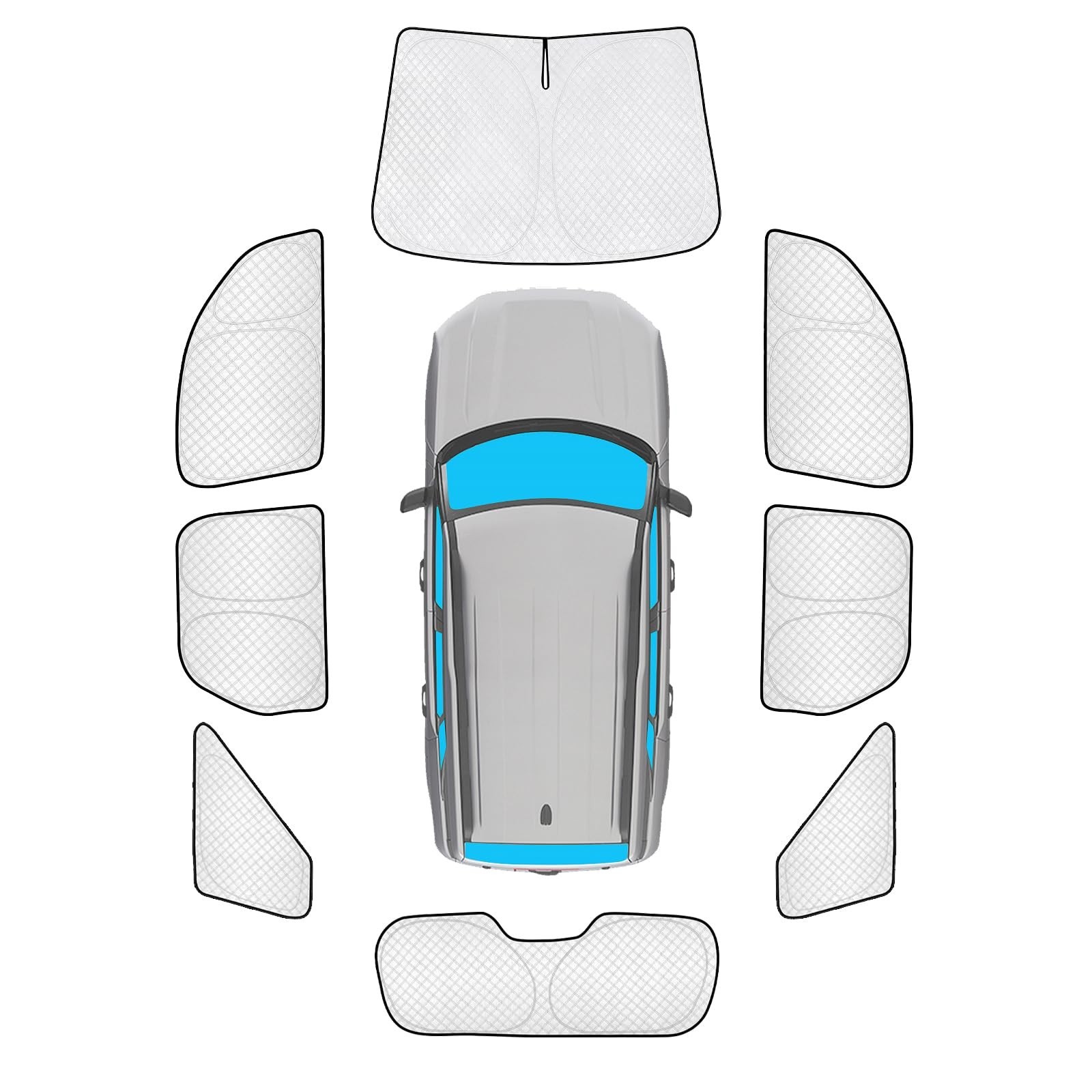 8pcs Custom Fit Sun Shades for Ford Bronco Sport 2021-2026, UV Block Window Cove 8pcs Custom Fit Sun Shades for Ford Bronco Sport 2021-2026, UV Block Window Cove