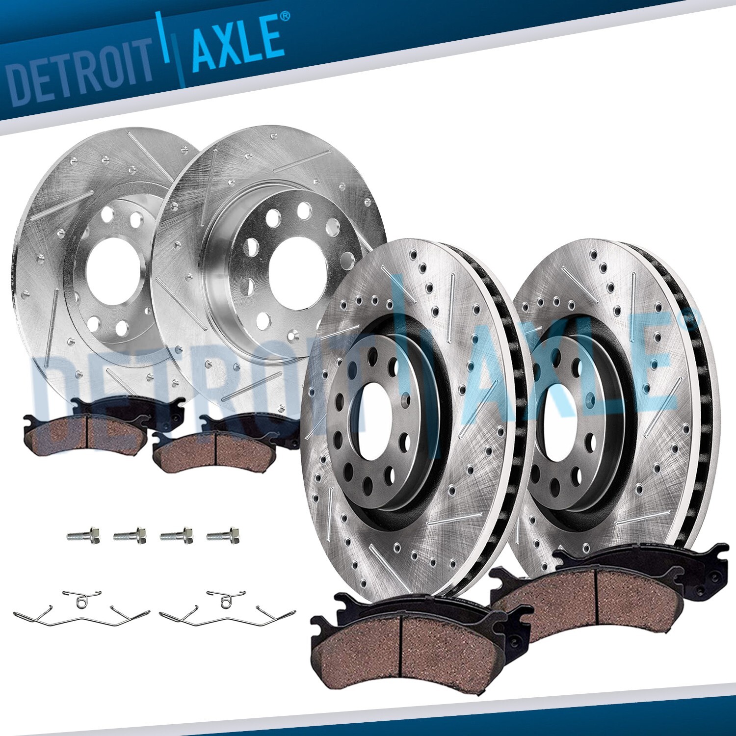 8pc Front Rear Drilled Brake Rotors Brake Pads for 2019 2020 Volkswagen Jetta
