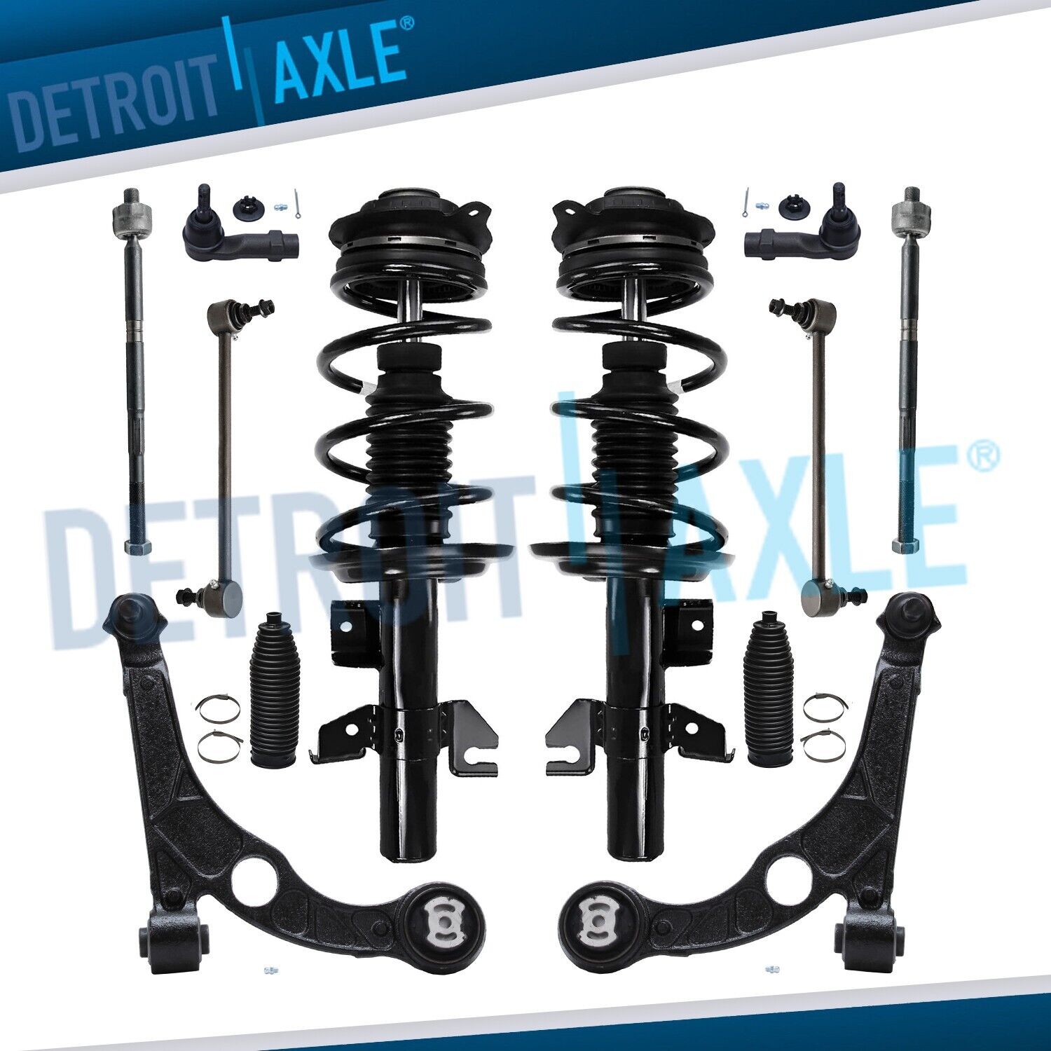12pc Front Struts Lower Control Arms Tie Rods Sway Bars for 2013-2016 Dodge Dart