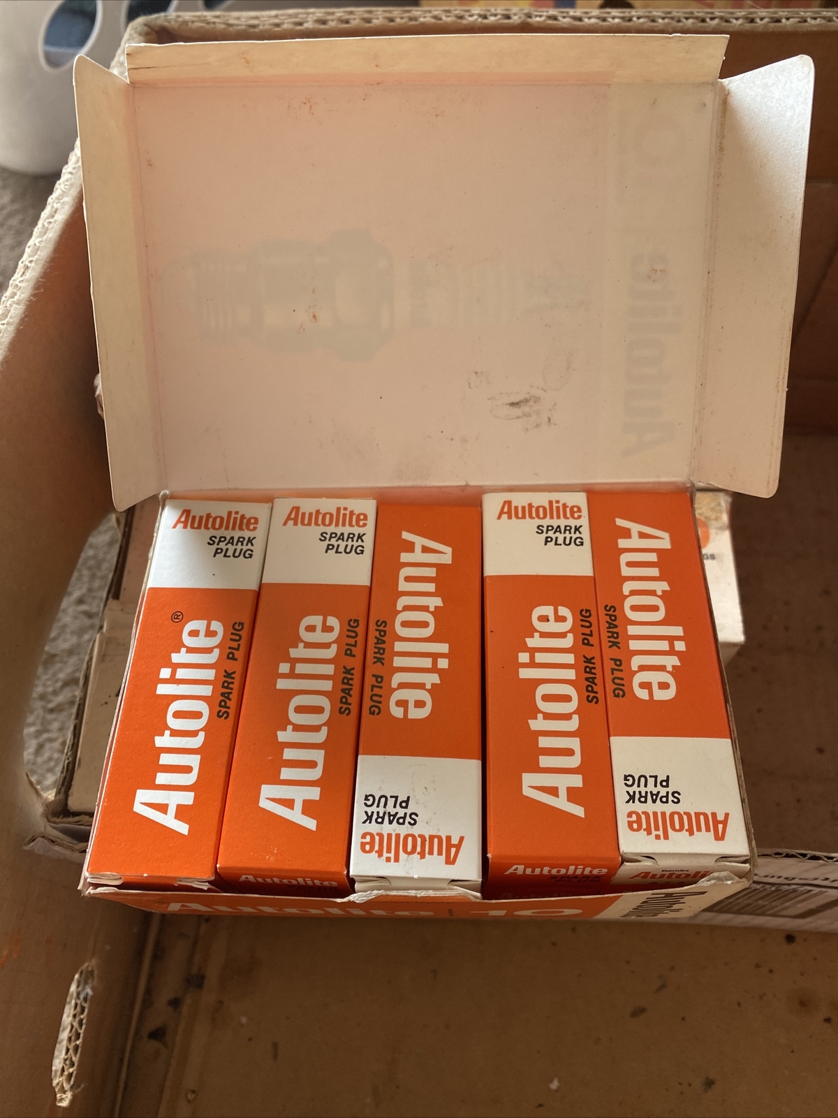 VINTAGE AUTOLITE spark plug NEW UNUSED NOS # AT42B BOX OF 10 POWER TIP FORD