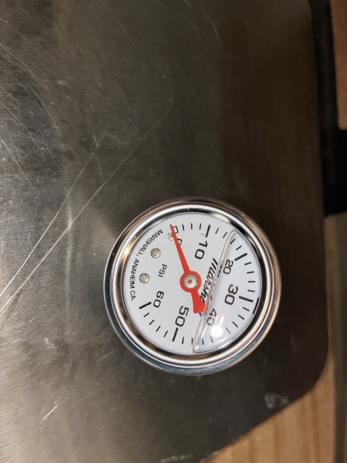 Marshall 60psi oil pressure gauge big twin evolution White face all years