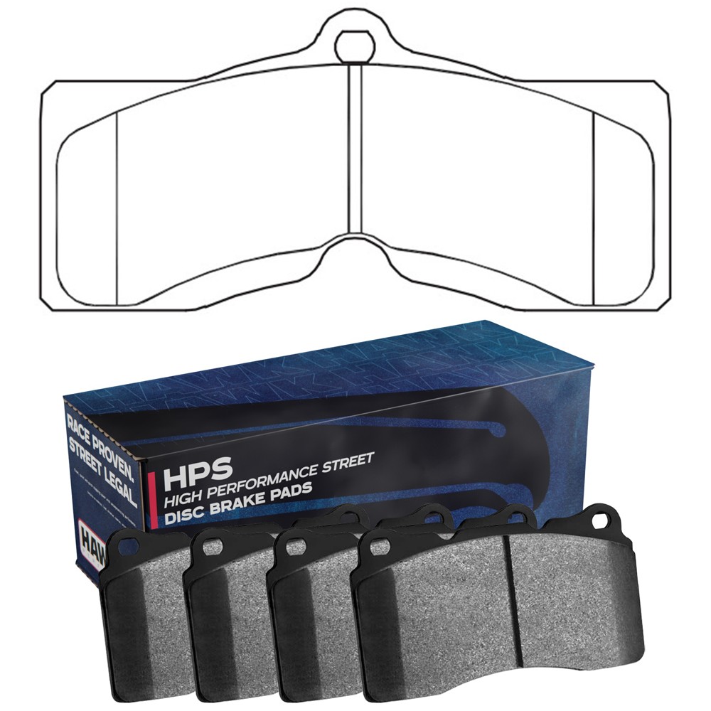 Hawk HB126F.505 HPS High Performance Front Rear Brake Pads for 1965-73 Corvette