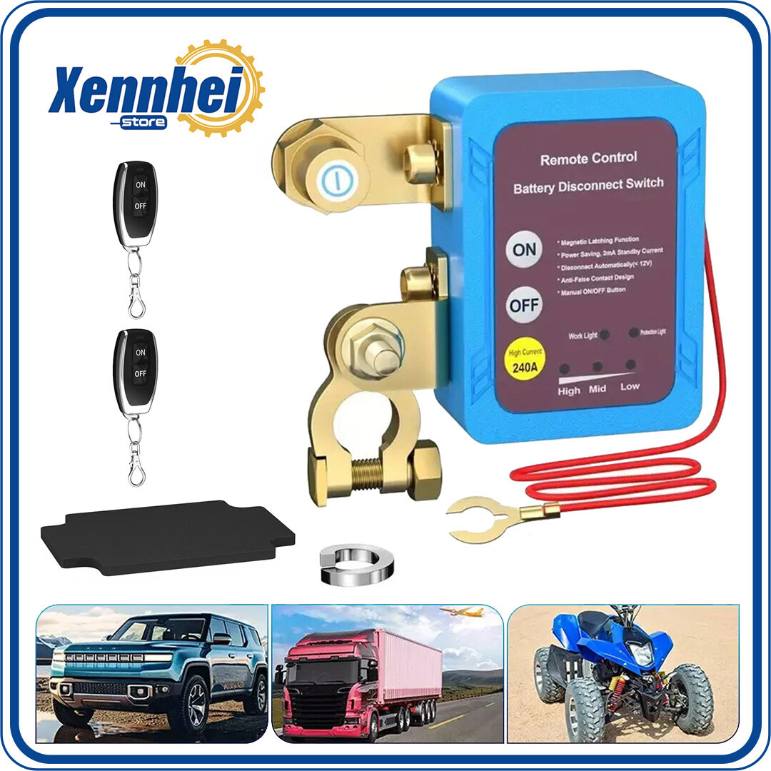 Remote Battery Disconnect Switch 12V 240A Battery Kill Switch for Auto RV ATV