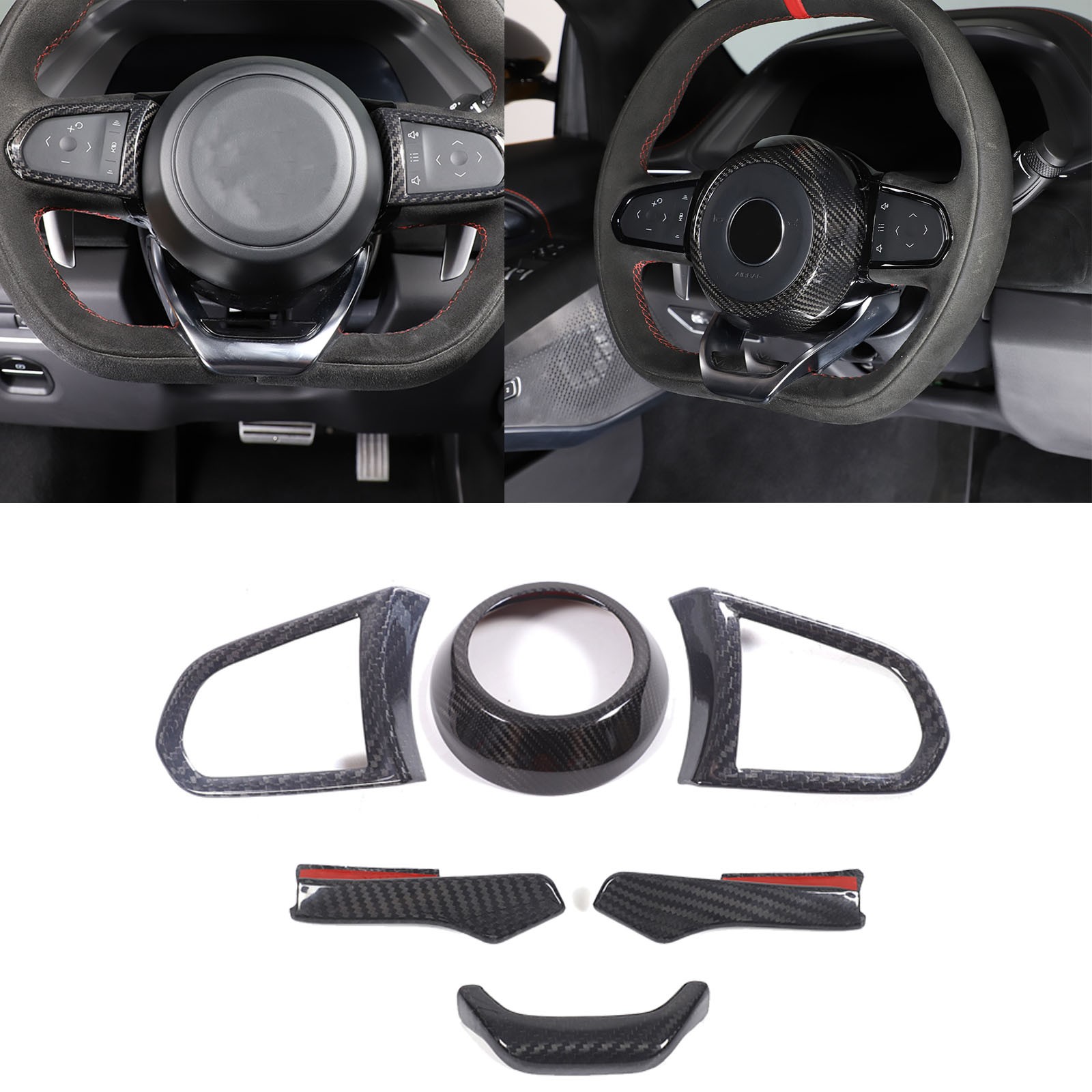 Real Carbon Fiber Interior Steering Wheel Cover kit For Lotus Emira V6 i4 2022+