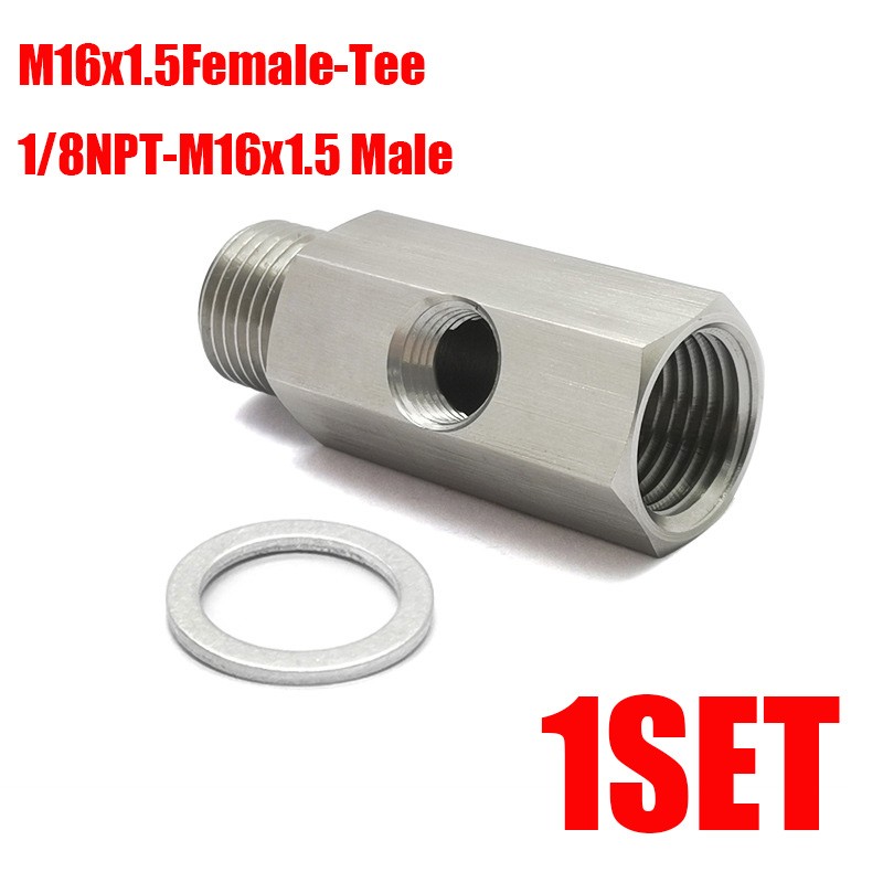 M16x1.5Female Oil Pressure Sensor Tee 1/8NPT to M16x1.5 Male Adapter Supply Fee