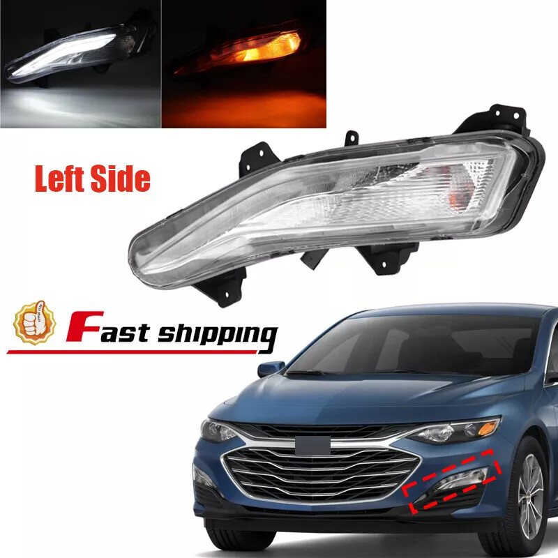 For 2019-2023 2024 Chevy Malibu Front Left Fog Light Turn Signal Lamp w/LED DRL