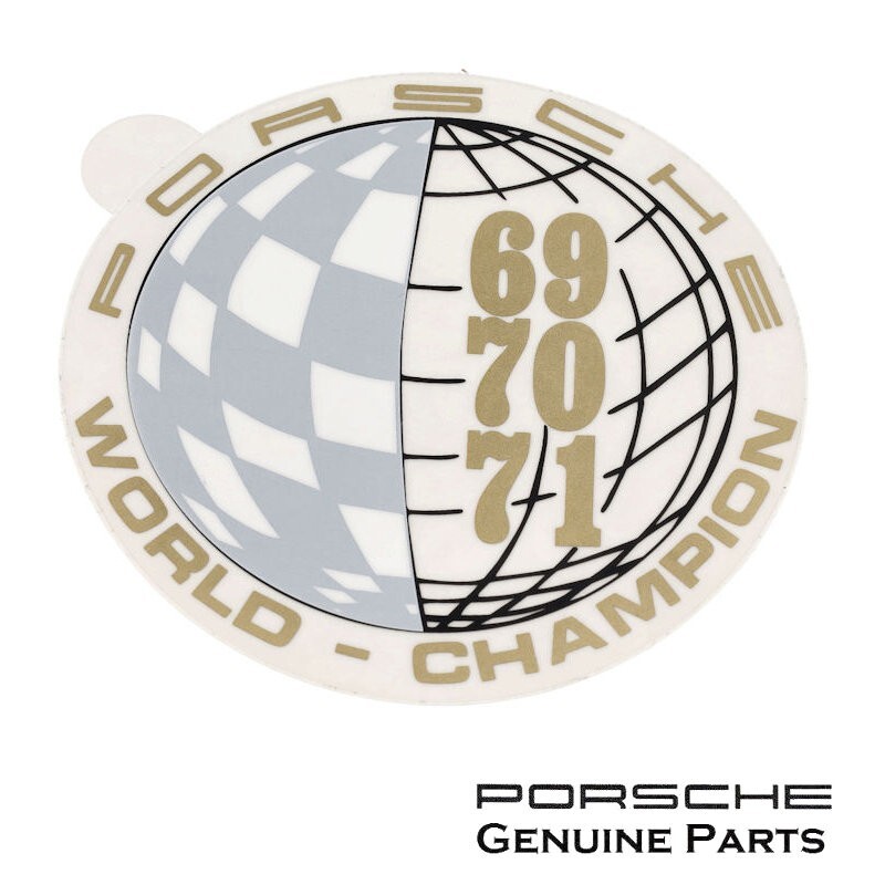Porsche 1969-1971 World Champion Window Decal OEM 91170110322 Porsche 1969-1971 World Champion Window Decal OEM 91170110322
