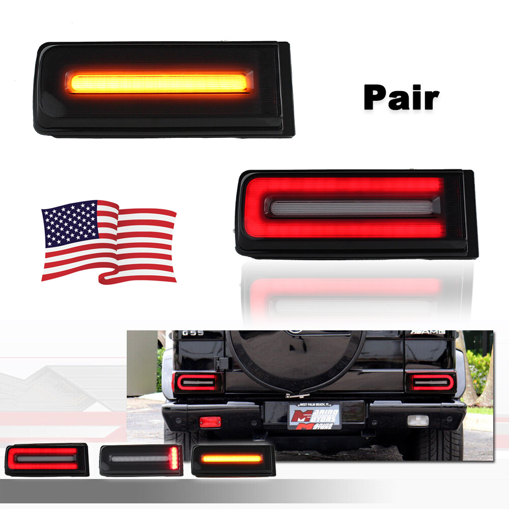 For Mercedes Benz W463 G-Class 99-18 AMG Smoked LED Rear Tail Light Brake Lights
