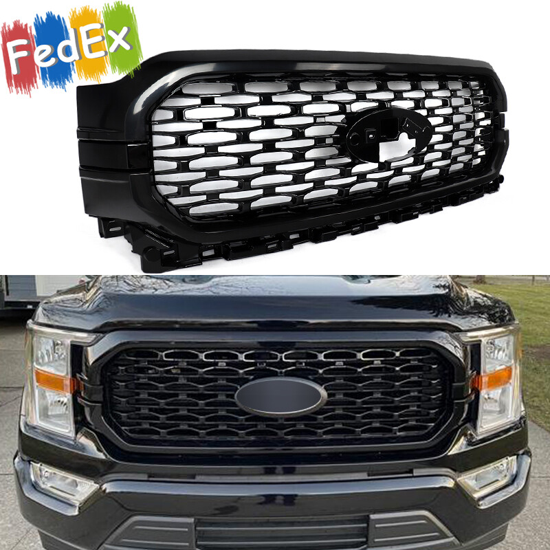 For 2021 2022 2023 Ford F150 F-150 XL XLT Front Bumper Grill Upper Grille Black For 2021 2022 2023 Ford F150 F-150 XL XLT Front Bumper Grill Upper Grille Black