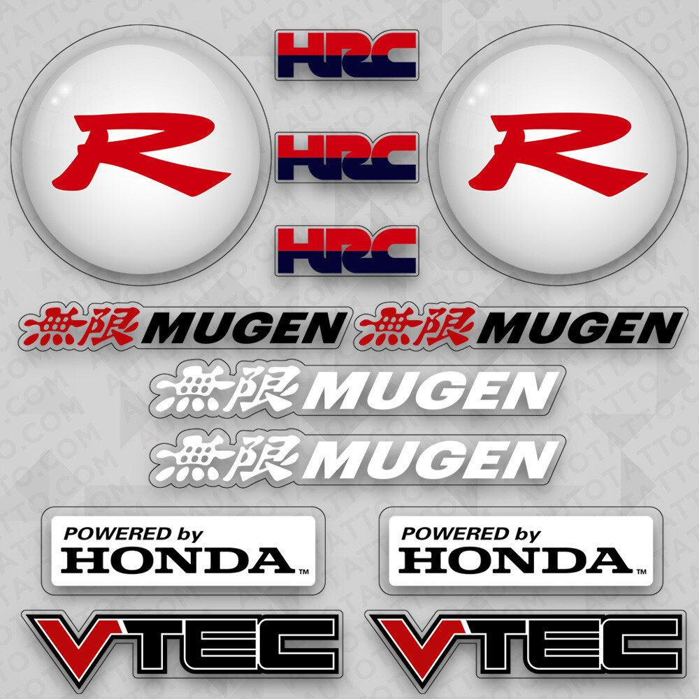 Honda Sport HRC Mugen 無限 R VTEC Car Logo Sticker Vinyl 3D Decal Stripes Decor Honda Sport HRC Mugen 無限 R VTEC Car Logo Sticker Vinyl 3D Decal Stripes Decor