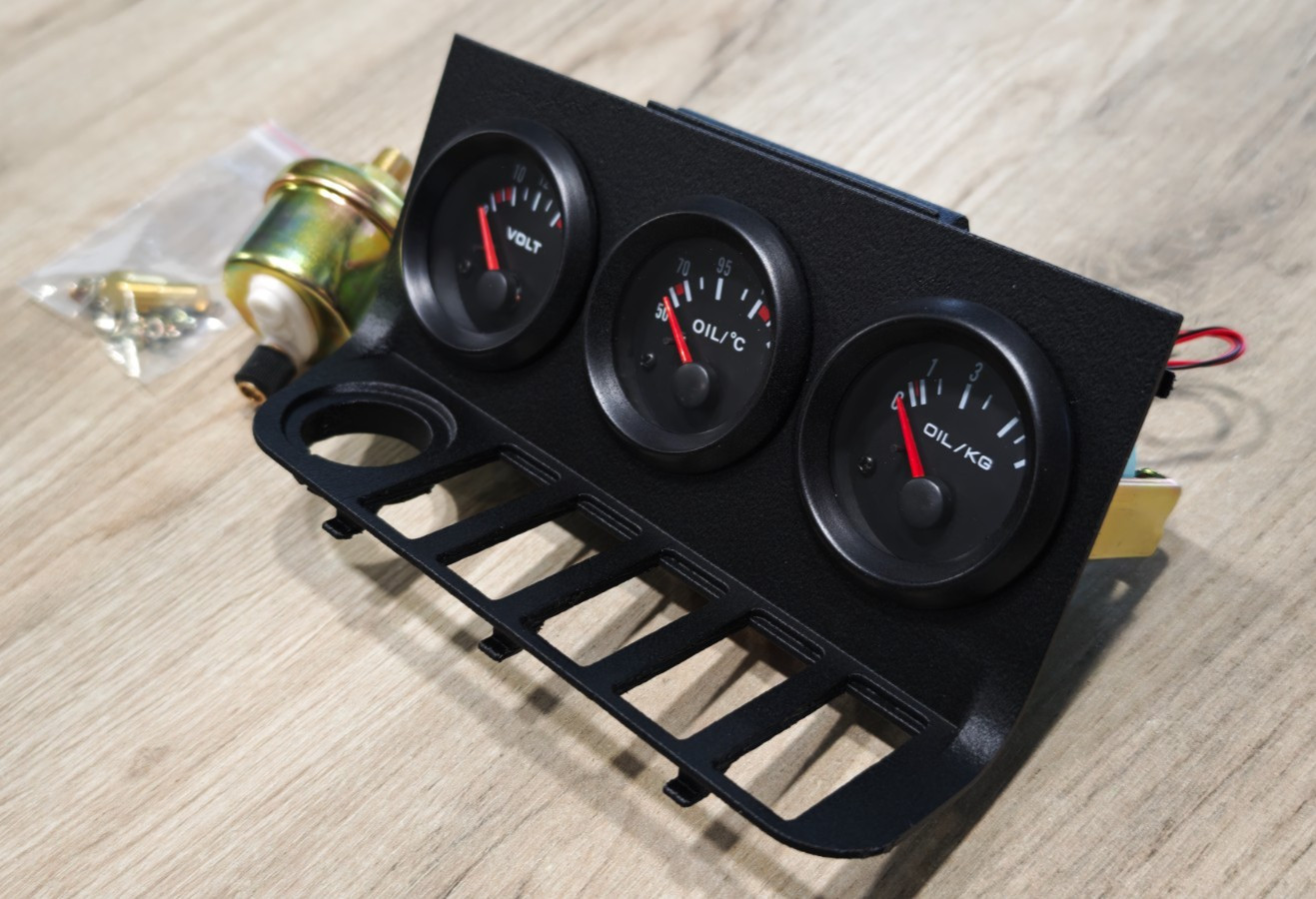 FOR BMW E36 3 SERIES  M3 GAUGES + HOLDER + SENSORS SET RED BACKLIGHT FULL BLACK
