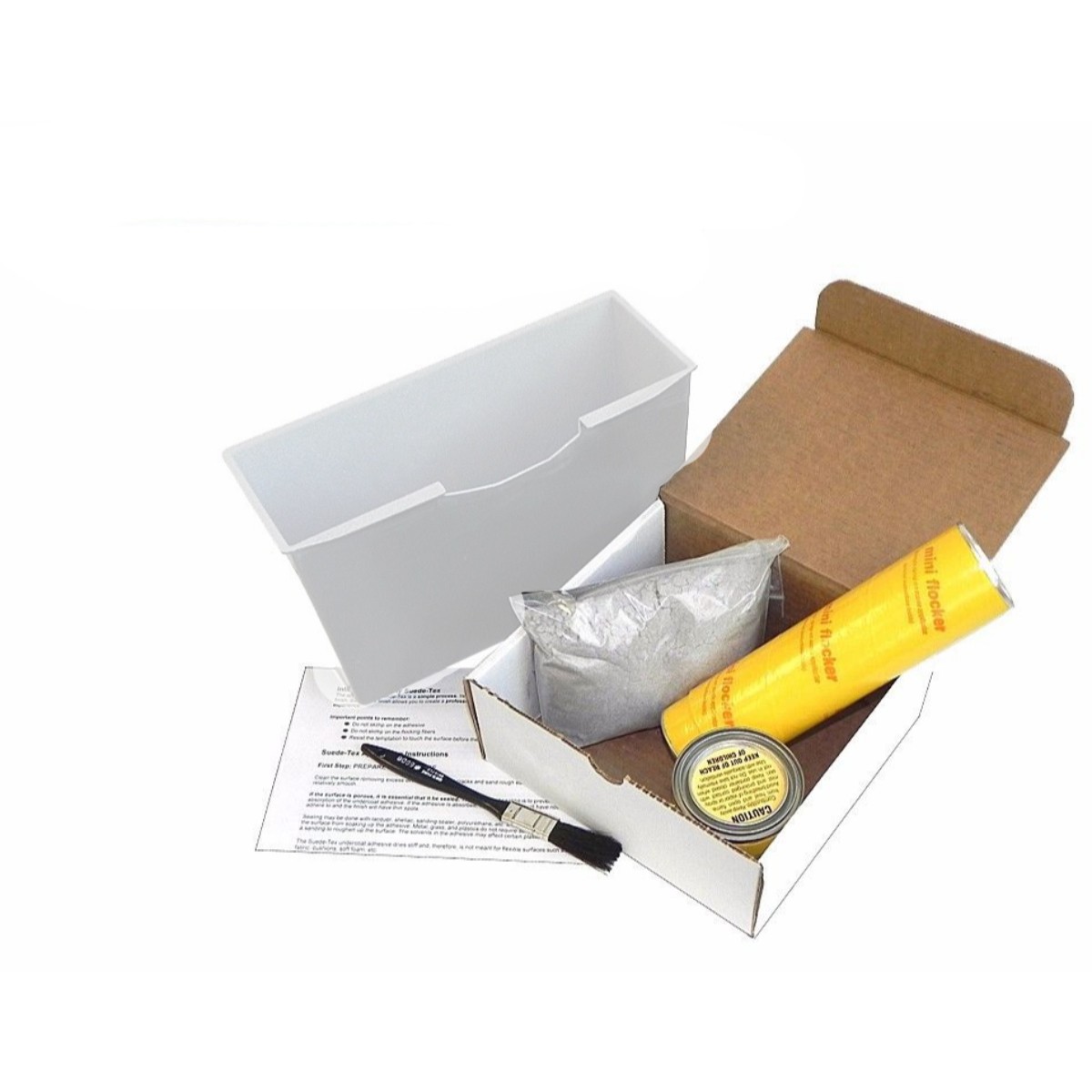 Automotive Dash Glovebox Suede Black Flocking Kit With Glue And Applicator