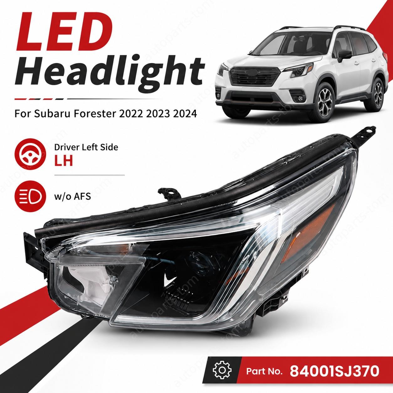 84001SJ370 LED Headlamp For Subaru Forester 2022 23 2024 Driver Left LH w/o AFS