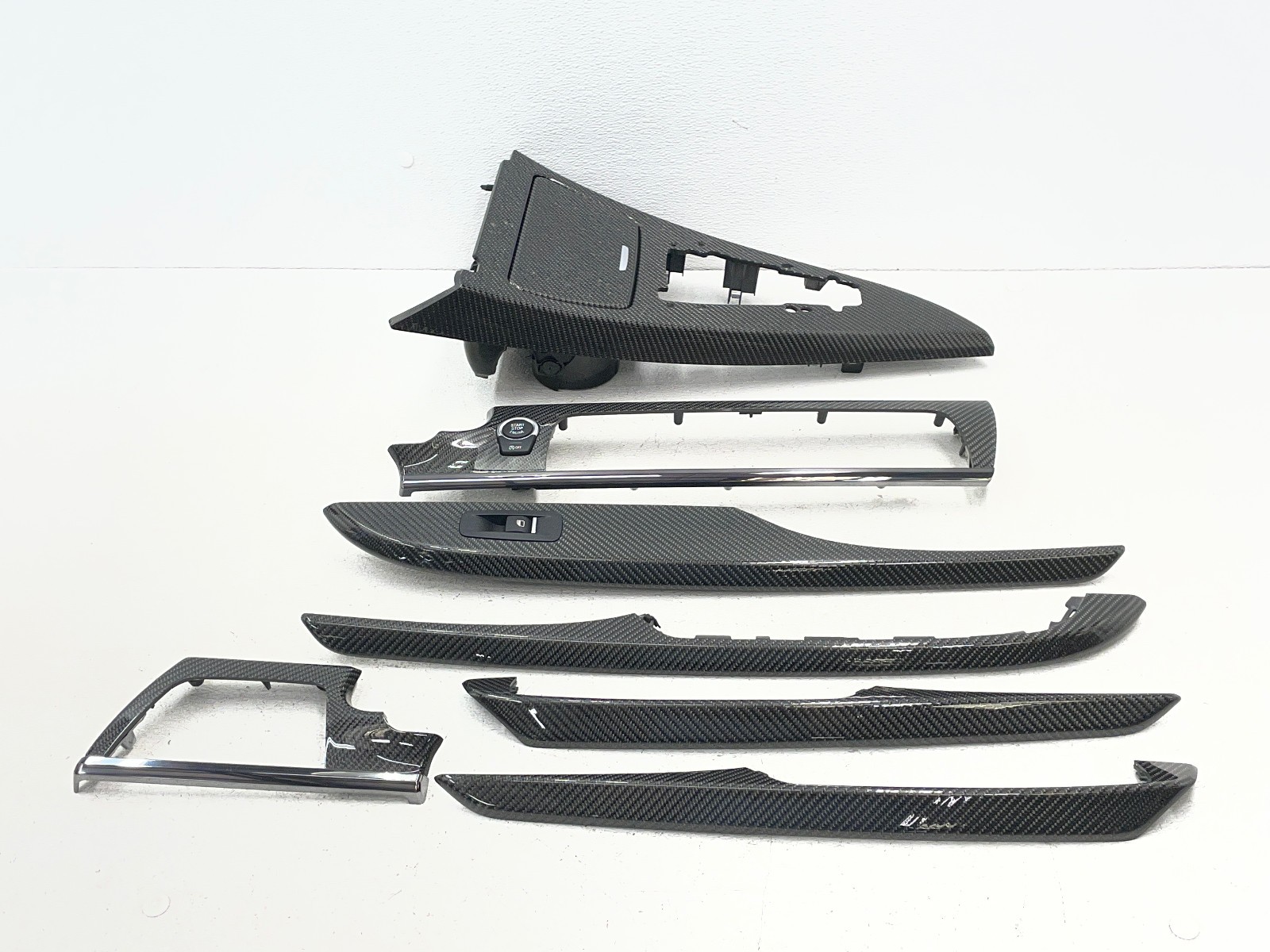2014 2015 BMW M6 F06 Gran Coupe Carbon Fiber Dash Console Door Trim Set OEM 1701