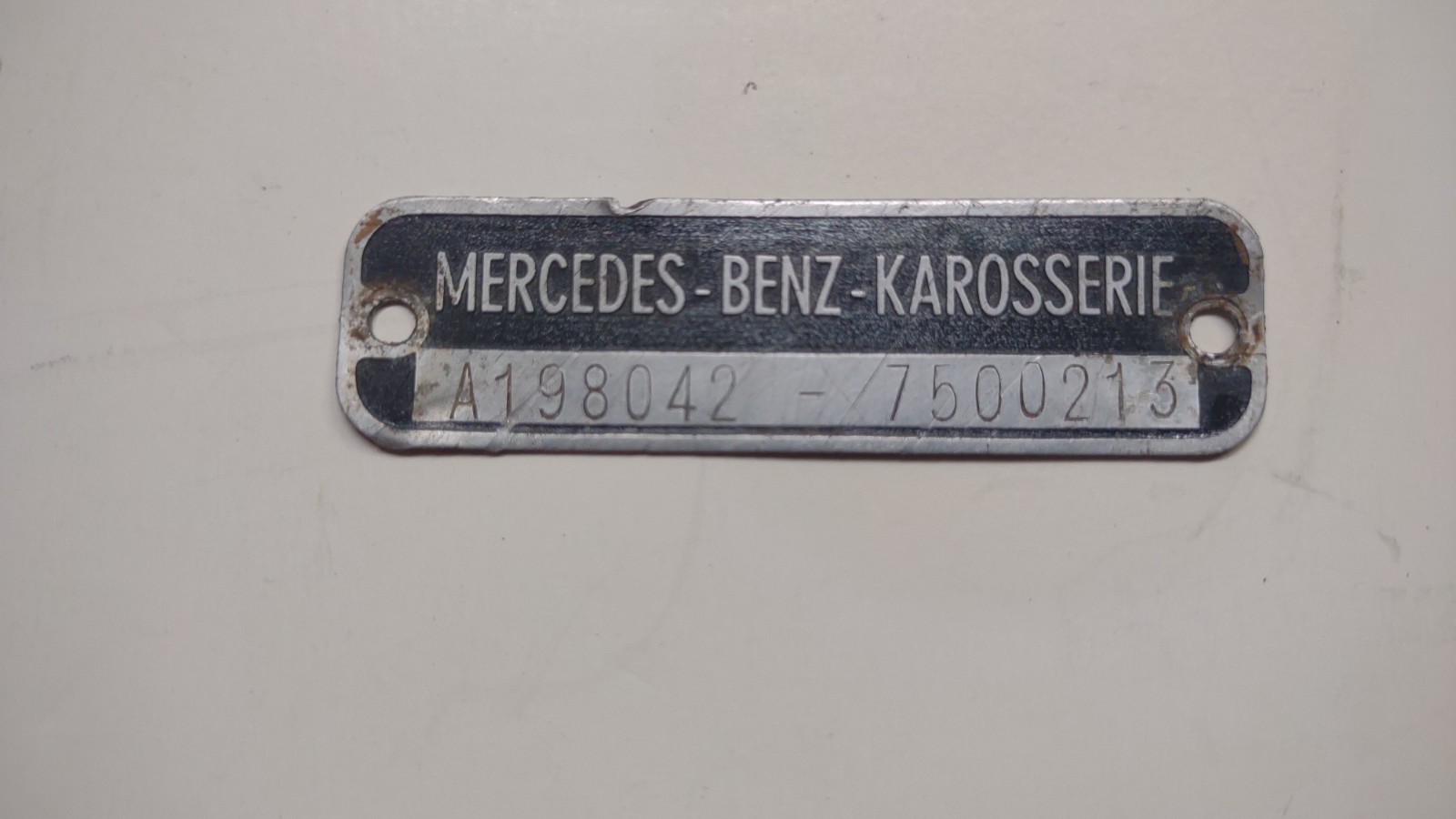 Mercedes Benz Chassis data Plate Information Tag 300sl GULLWING A198042 Mercedes Benz Chassis data Plate Information Tag 300sl GULLWING A198042