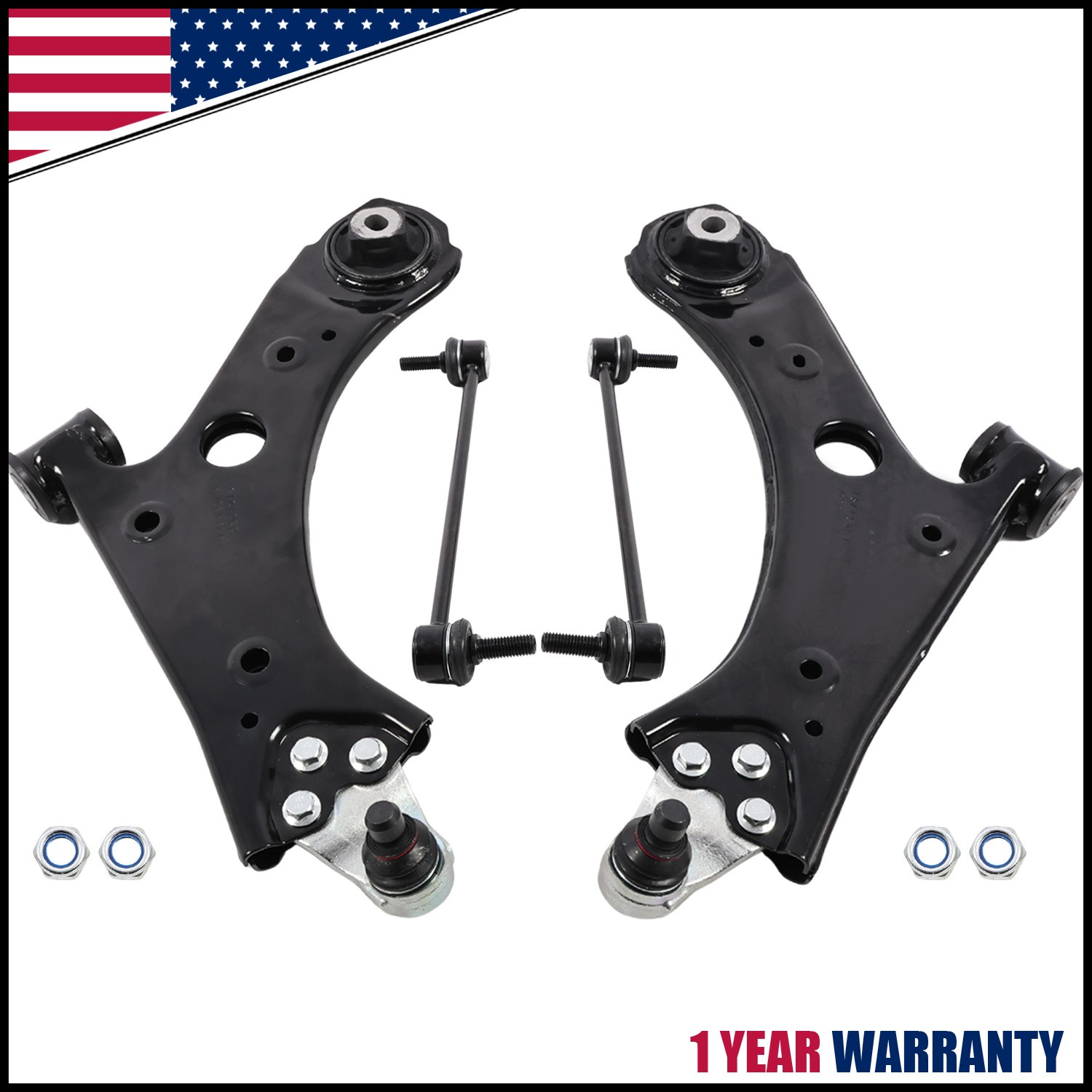 4pc Front Lower Control Arms Sway Bar Links for Jeep Compass Renegade Fiat 500X