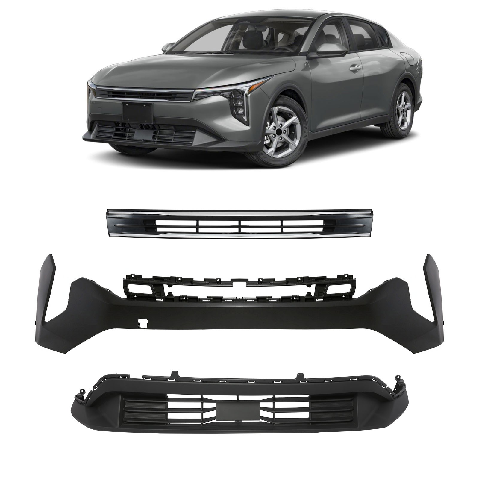 FIT FOR 2025-2026 Kia K4 LX Complete Front Bumper