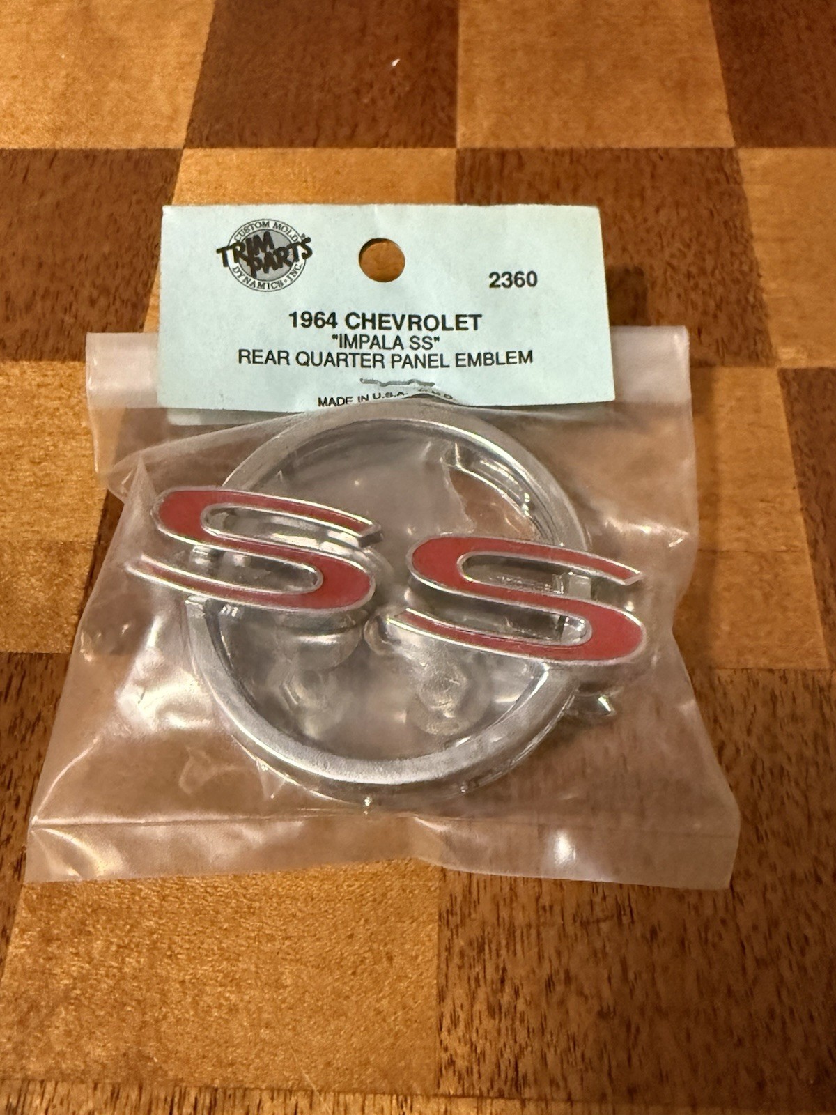 1964 Chevy Impala SS Rear Quarter Panel Emblems Pair Trim Parts 2360 NOS
