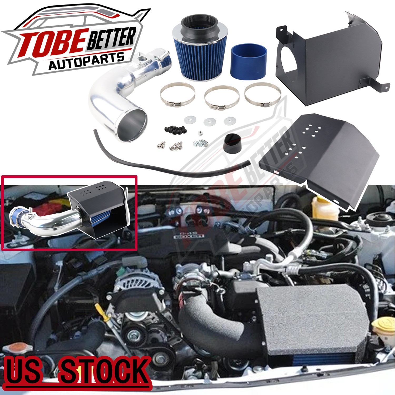 For 2013-20 Scion FR-S Subaru BR-Z Toyota 86 2.0L H4 COLD AIR INTAKE FILTER BLUE