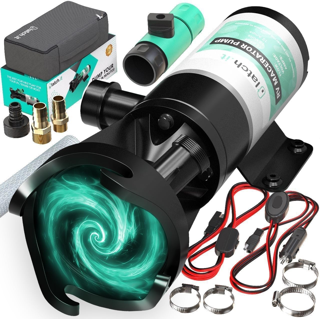 NEW LATCH.IT RV Macerator Pump | 12V Quick-Release