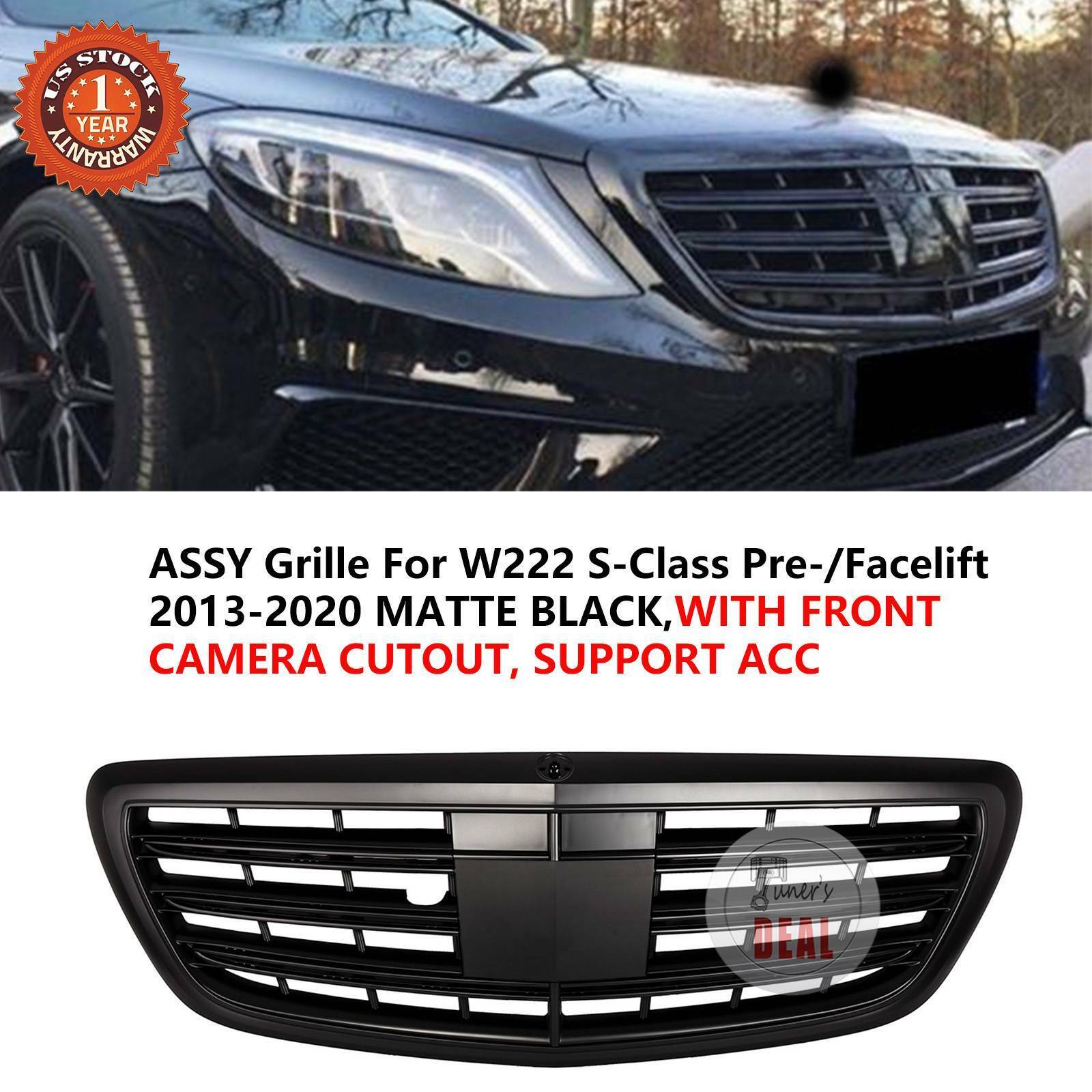ASSY GRILLE FOR MERCEDES BENZ W222 S-CLASS 2013-2020 MATTE BLACK S560 S450 S600L
