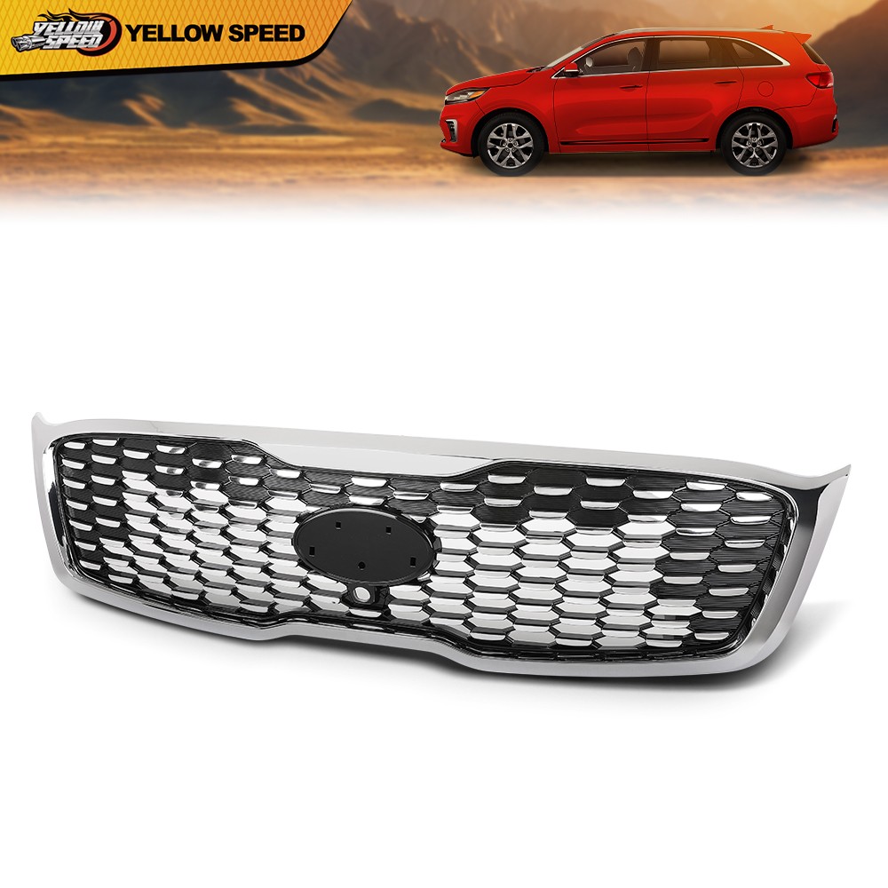 Fit For 2019-2020 Kia Sorento Front Bumper Upper Grille Assembly w/ Camera Hole