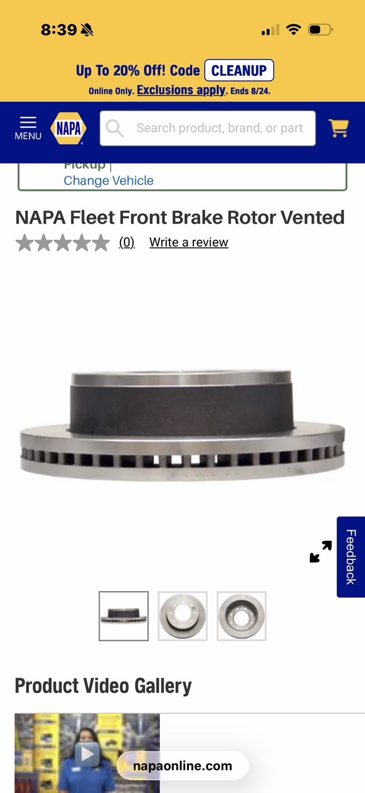 NAPA Fleet Front Brake Rotor Vented for Chevy/GMC Trucks Pair New Sealed Box NAPA Fleet Front Brake Rotor Vented for Chevy/GMC Trucks Pair New Sealed Box