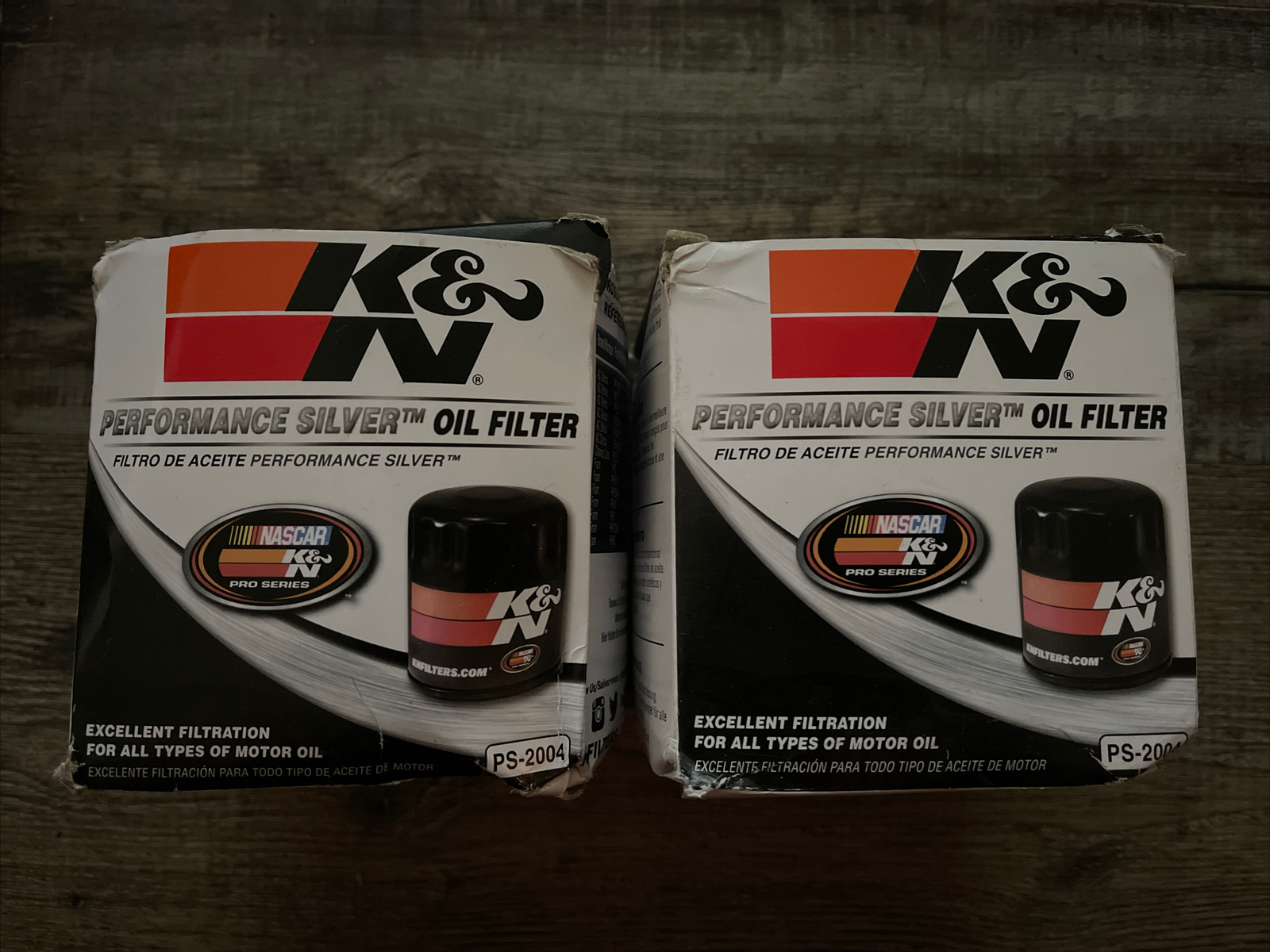 Quantity 2.  K&N Performance Silver Oil Filter PS-2004 NASCAR Pro Series Jeep