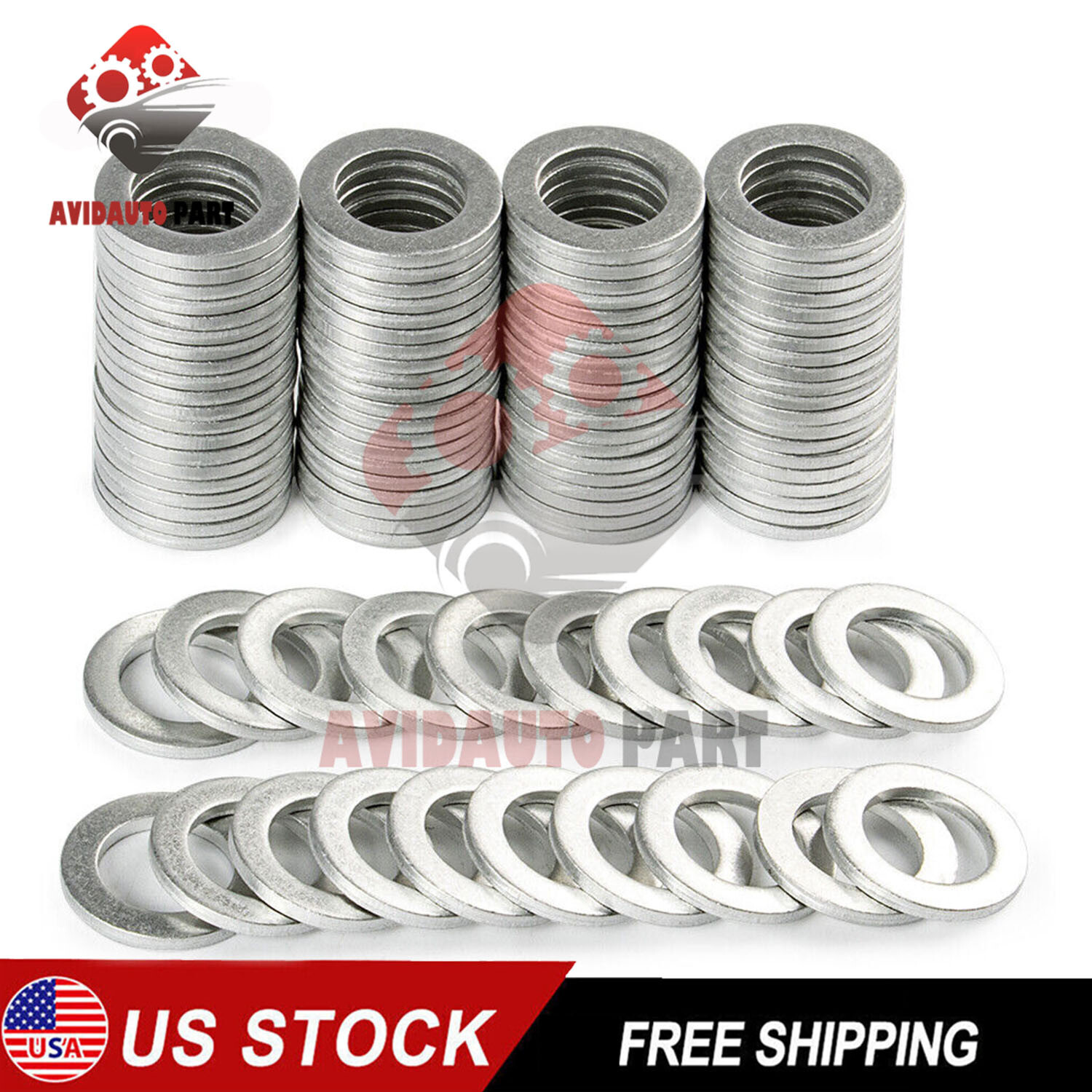 100PCS 14MM 94109-14000 FOR HONDA/ACURA OIL DRAIN PLUG CRUSH WASHERS Aluminum