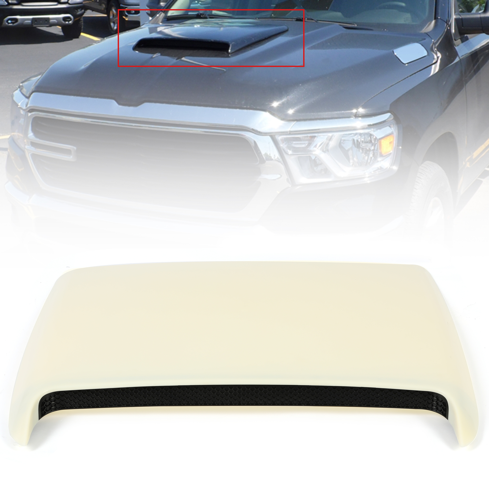 Universal Paintable SRT Style Hood Scoop For Mustang RAM 1500 2500 Silverado Universal Paintable SRT Style Hood Scoop For Mustang RAM 1500 2500 Silverado