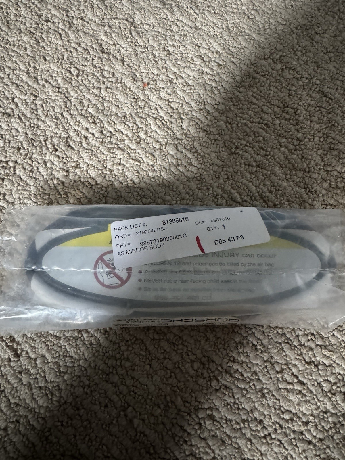New Porsche BOXSTER Vanity Mirror 9867319030001C Original Official Porsche Part New Porsche BOXSTER Vanity Mirror 9867319030001C Original Official Porsche Part