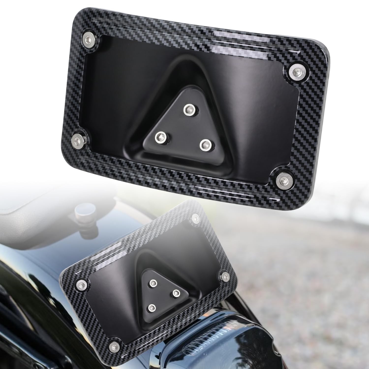 3149 Upgrade Curved Laydown License Plate Mount with Frame Carbon Fiber 3149 Upgrade Curved Laydown License Plate Mount with Frame Carbon Fiber
