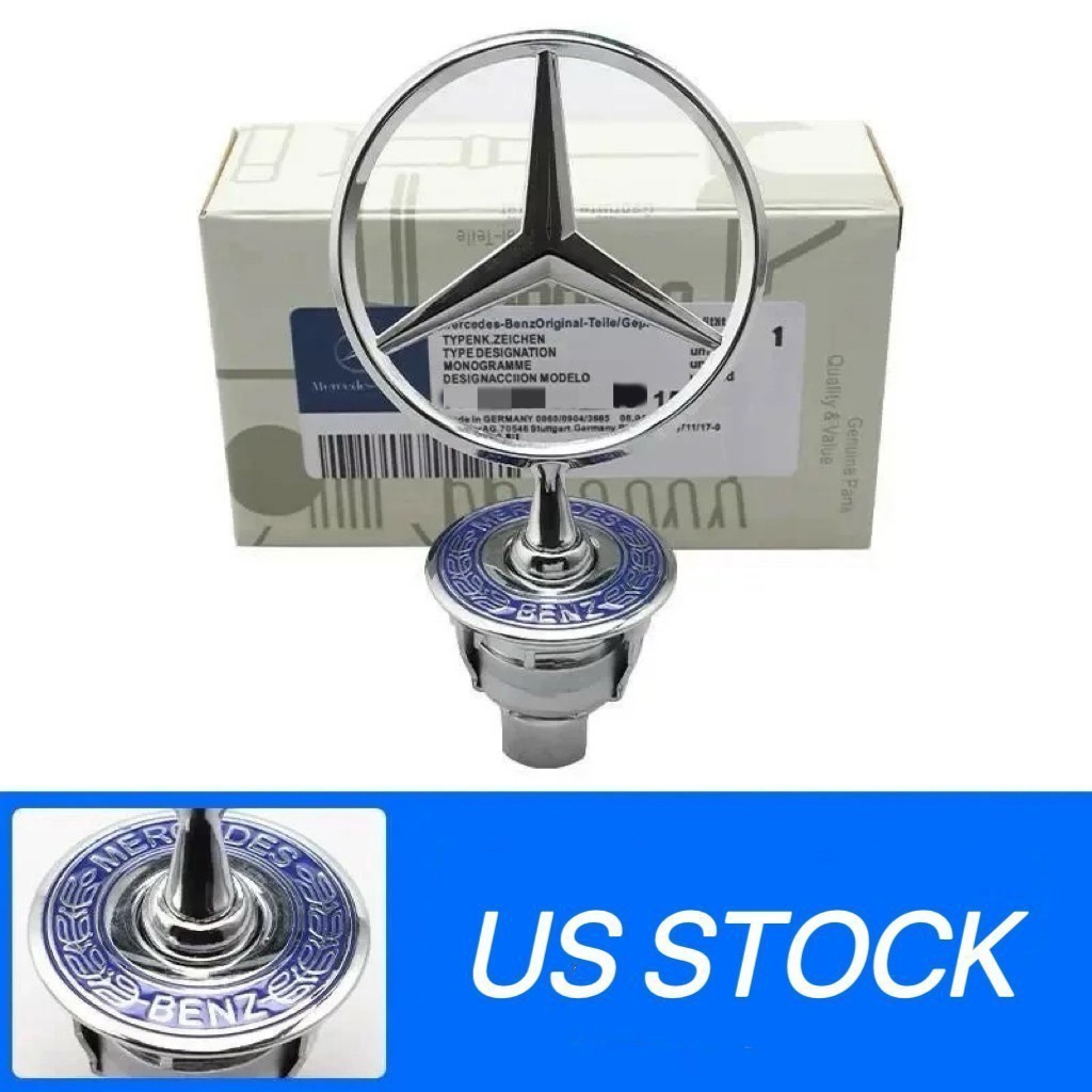 For Mercedes Benz E C S Front Hood Ornament Mounted Standing Star Badge Emblem⭐