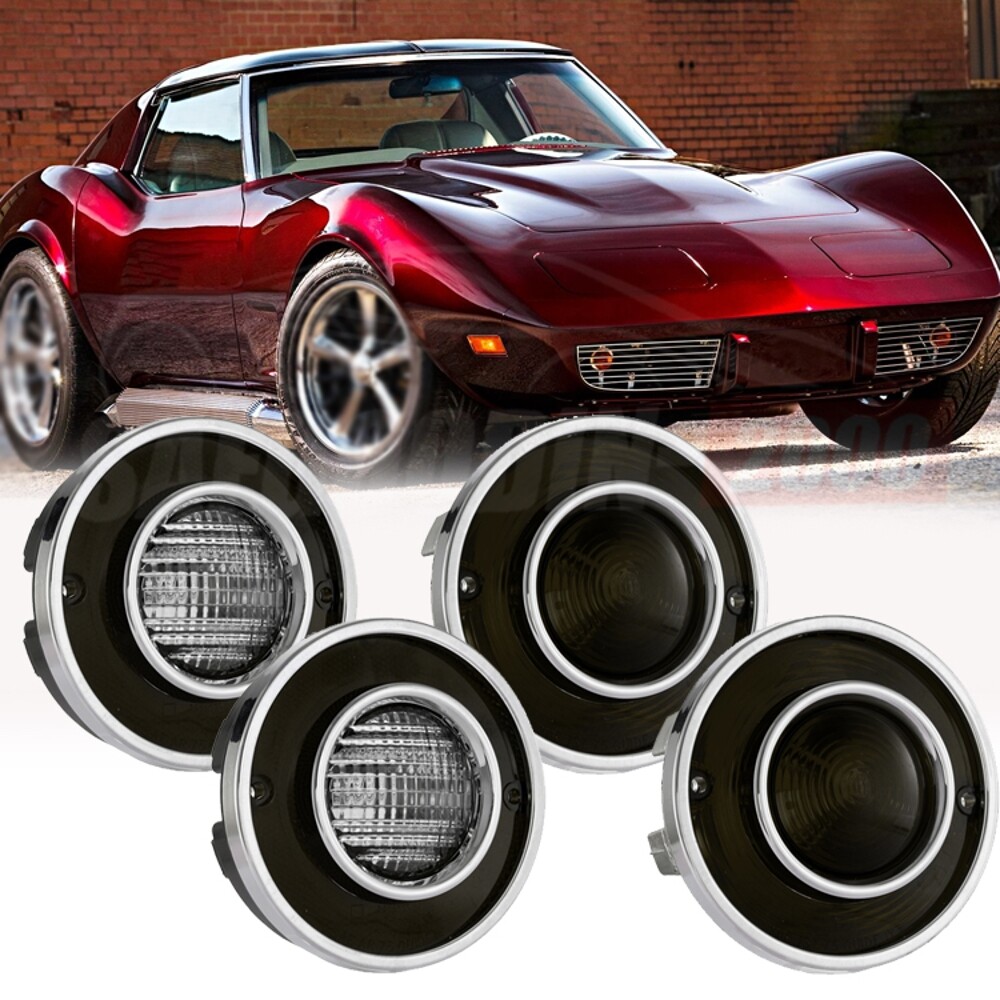 4PCS Smoked LED Tail Light&Backup Light lenses For 1975-79 Chevrolet Corvette C3