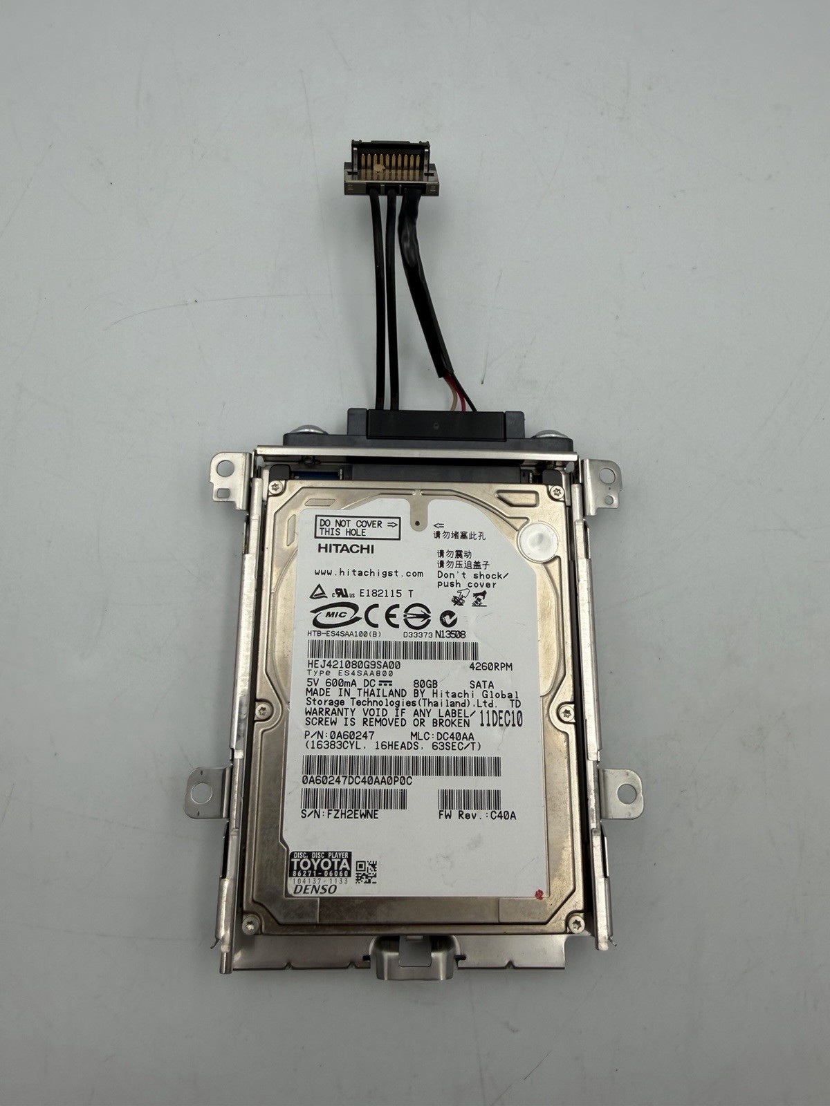 Toyota Denso HDD Navigation Drive 80GB Hitachi HEJ421080G9SA00 OEM