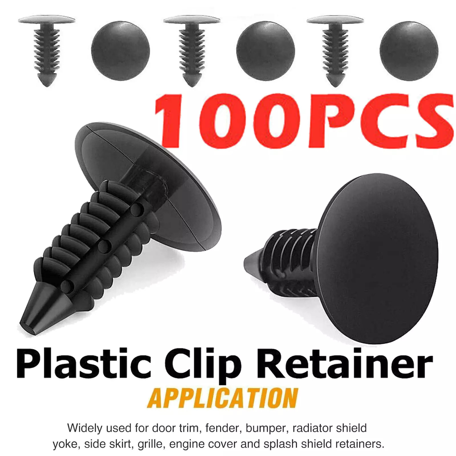 100x 8mm Bumper Clips Auto Car Hole Plastic Rivets Fastener Fender Push Pin NEW