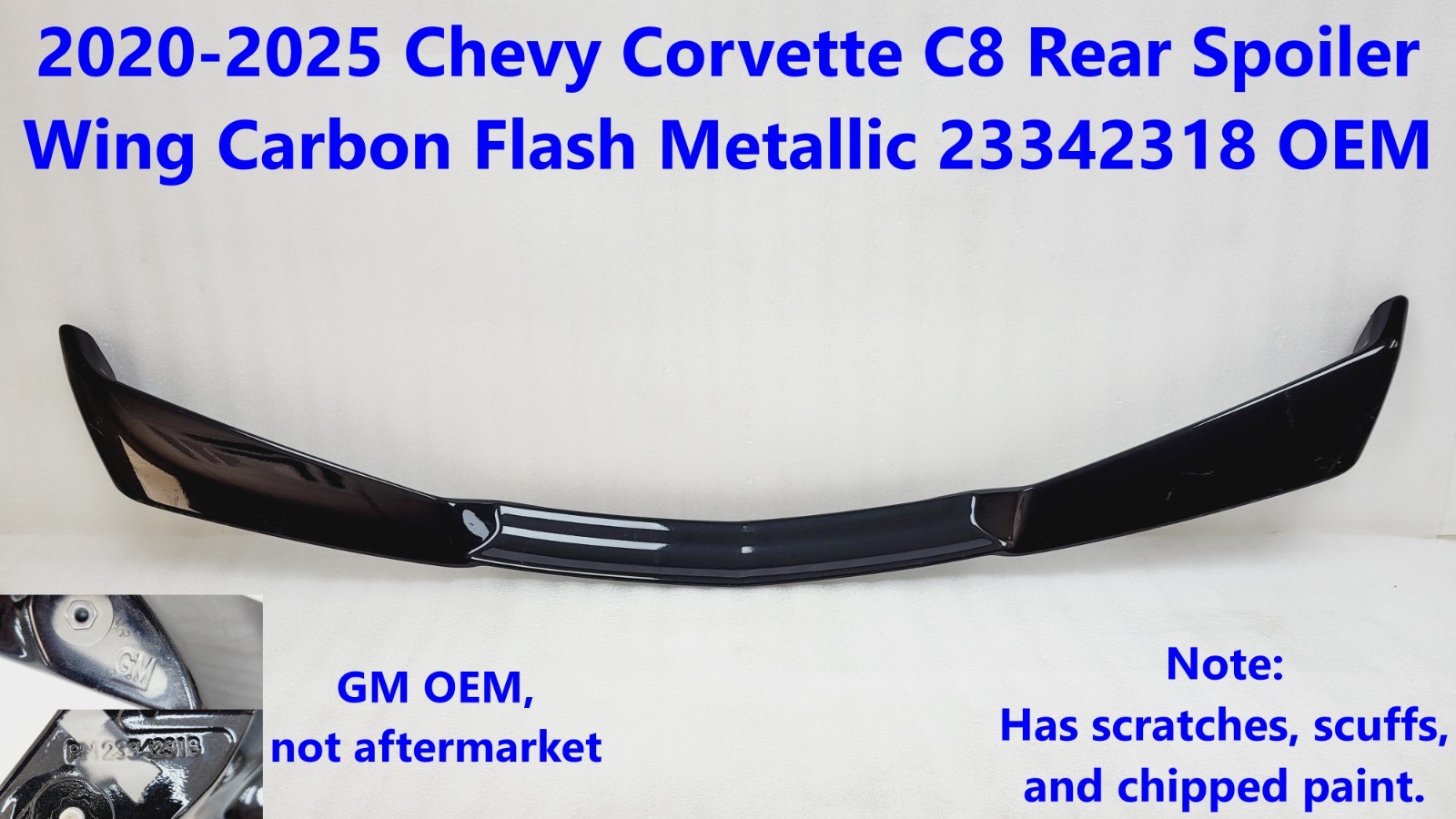 2020 -2025 Chevy Corvette C8 Rear Spoiler Wing Carbon Flash Metallic 23342318