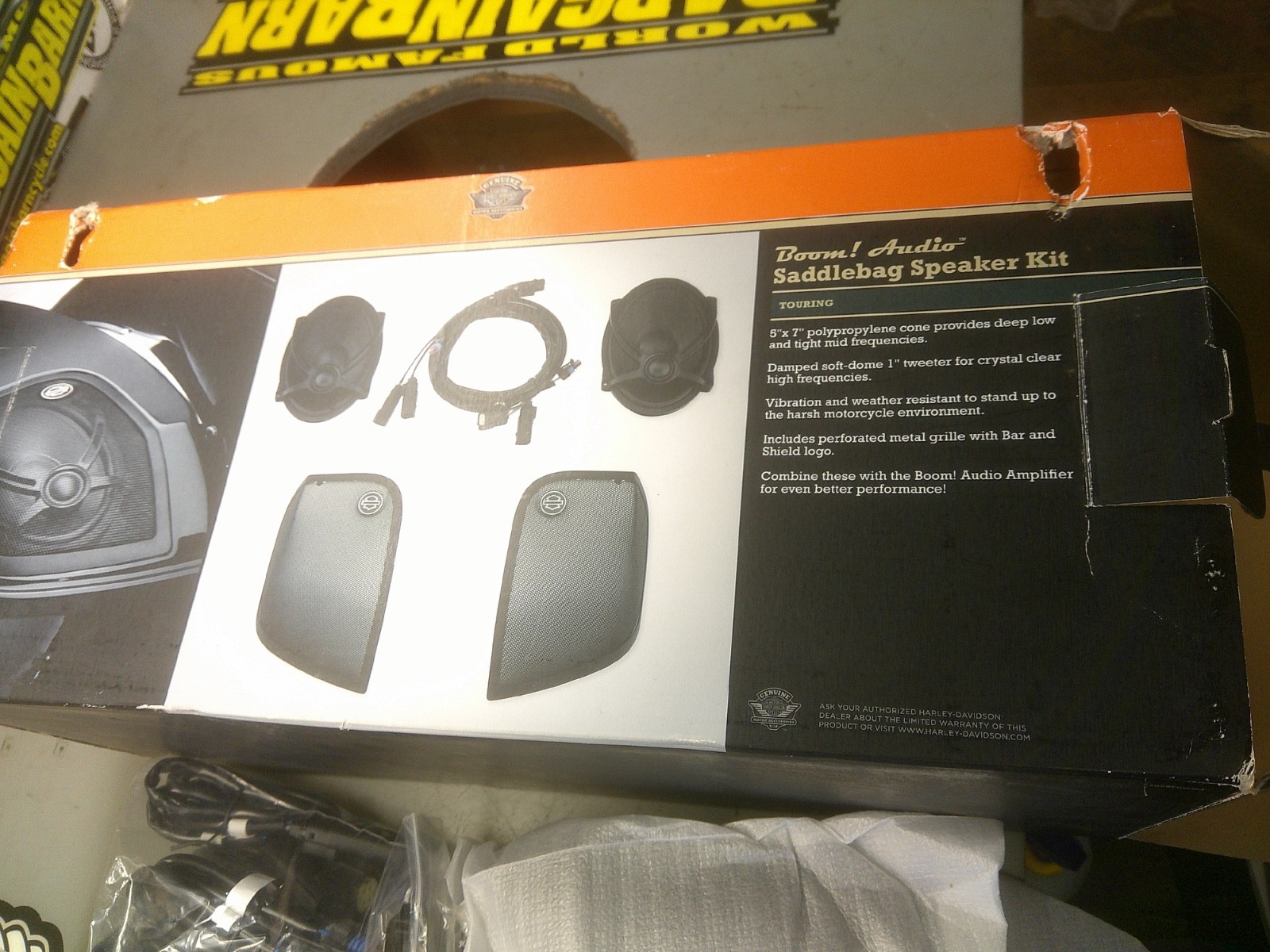 Harley 14-23 Boom Audio Stage I Saddlebag Speaker Kit 76000489 Lid Cover Wiring