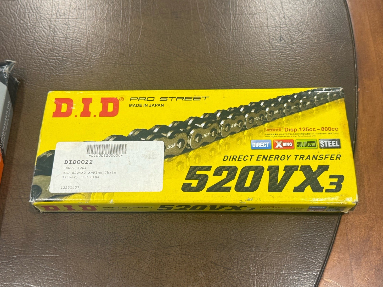 DID 520VX3 Silver X-Ring Chain 120 Link 520 VX3 Motorcycle ATV DID 520VX3 Silver X-Ring Chain 120 Link 520 VX3 Motorcycle ATV