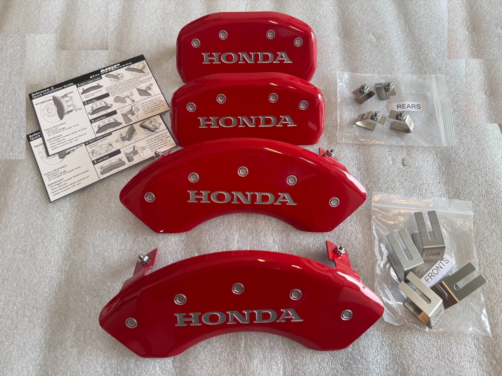 MGP 20224SHONRD Red Brake Caliper Covers for 18-26 Honda Accord