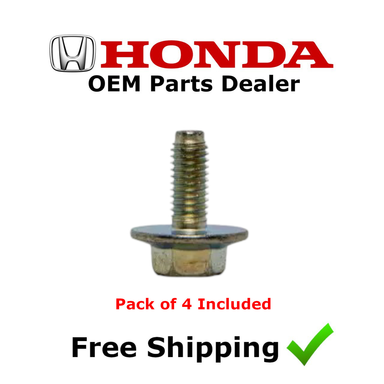1998-2025 Honda NEW OEM Fender Mounting Body Flange Bolt 10mm (6x15) (PACK OF 4)