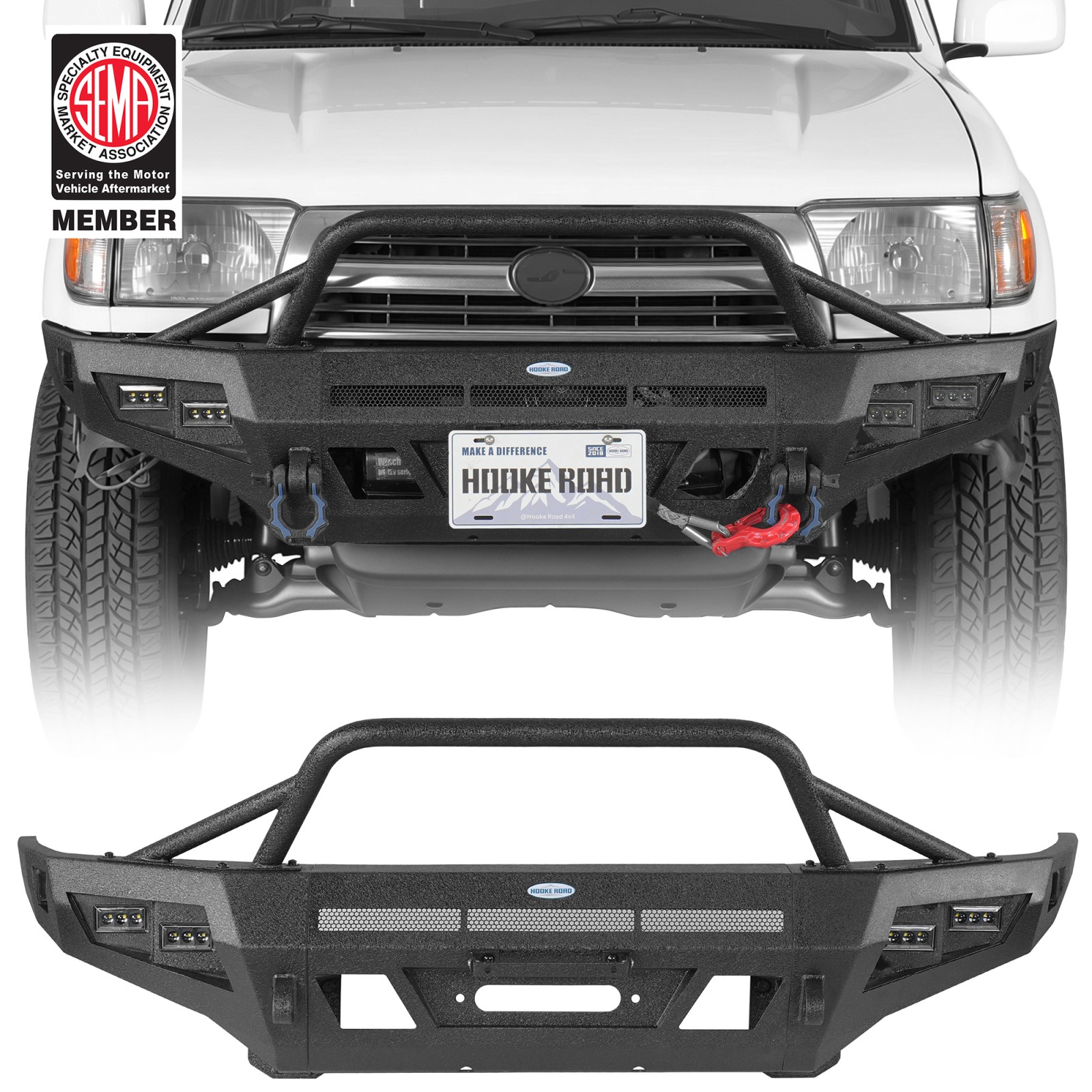 Aggressive Off-Road Front Bumper for Toyota 4Runner 1996-2002 – Winch Ready