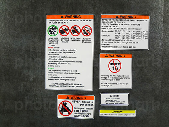 Yamaha Banshee 6pc Warning Decals Stickers Labels Graphics ATV quad YFZ350