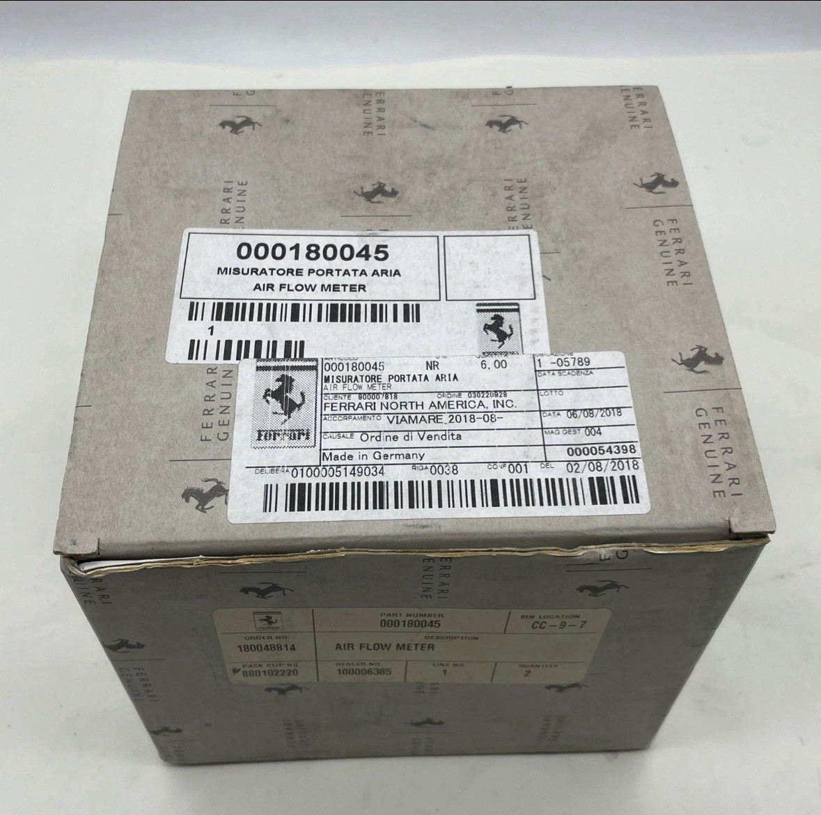 2004-2011 Ferrari 599 Mass Air Flow (MAF) Sensor 0280218084 2004-2011 Ferrari 599 Mass Air Flow (MAF) Sensor 0280218084