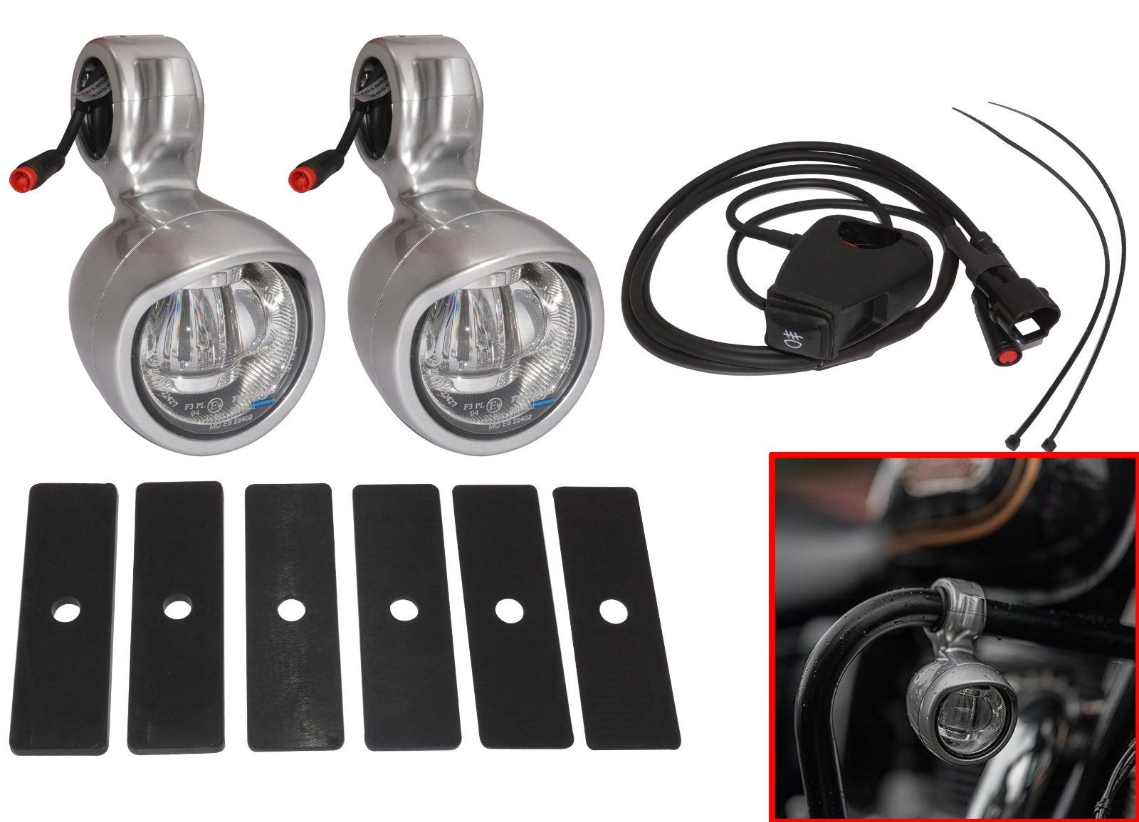 2x Silver LED Fog Light For Royal Enfield Goan Classic New Reborn Bullet 350 NEW 2x Silver LED Fog Light For Royal Enfield Goan Classic New Reborn Bullet 350 NEW