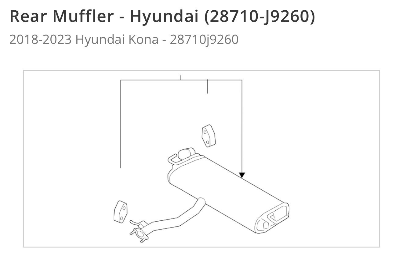 OEM Hyundai Kona Rear Muffler (2018-2023) | 28710-J9260 OEM Hyundai Kona Rear Muffler (2018-2023) | 28710-J9260